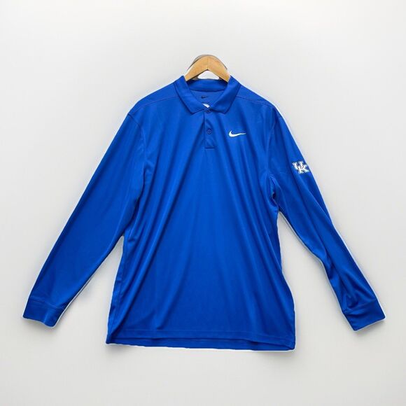 Nike University Of Kentucky UK Polo Long Sleeve Shirt Men's Large - Picture 1 of 10